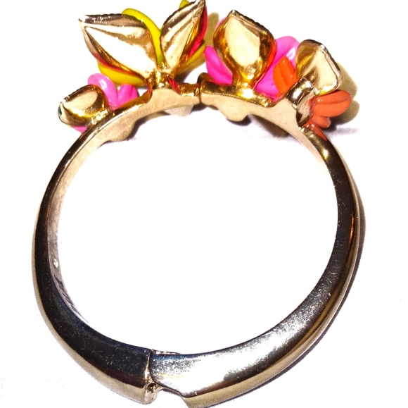 Betsey Johnson Floral Cuff w/ Rhinestones - Picture 5 of 5